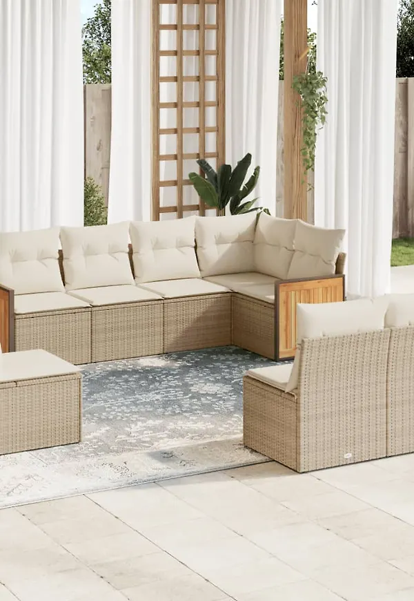 Beige vidaXL-soffgrupp i fantastiskt fin modell.