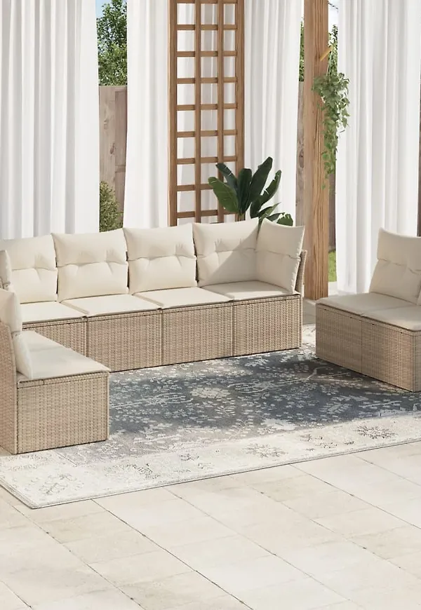 Jättesnygg matgrupp i beiget från vidaXL.