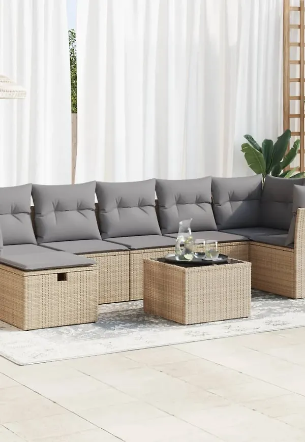 Beige vidaXL-matgrupp i stilriktig modell.