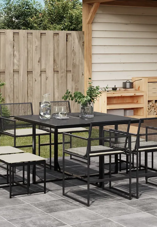 Svart vidaXL-trädgårdsbord i otroligt snygg modell.