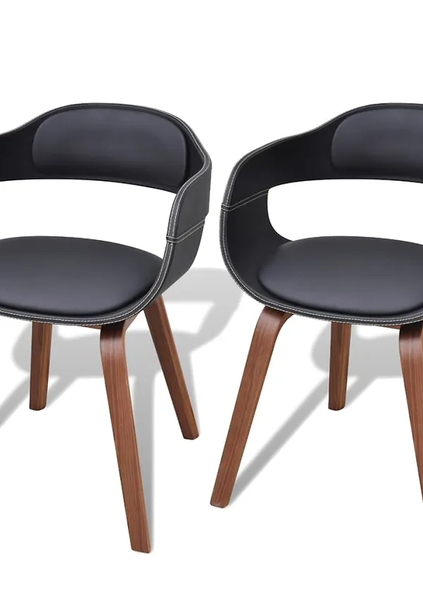 Ikonisk vidaxl stol i svart färg gjord i valnöt.