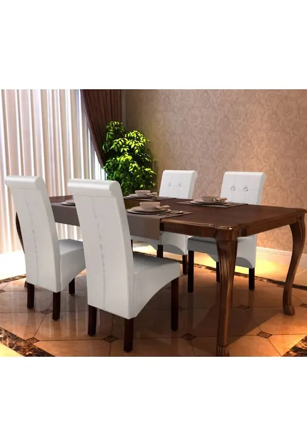 Riktigt snygg vidaxl matstol i vit färg gjord i bomull.