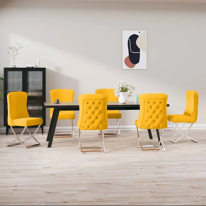 Smickrande köksstol i gult från vidaXL.