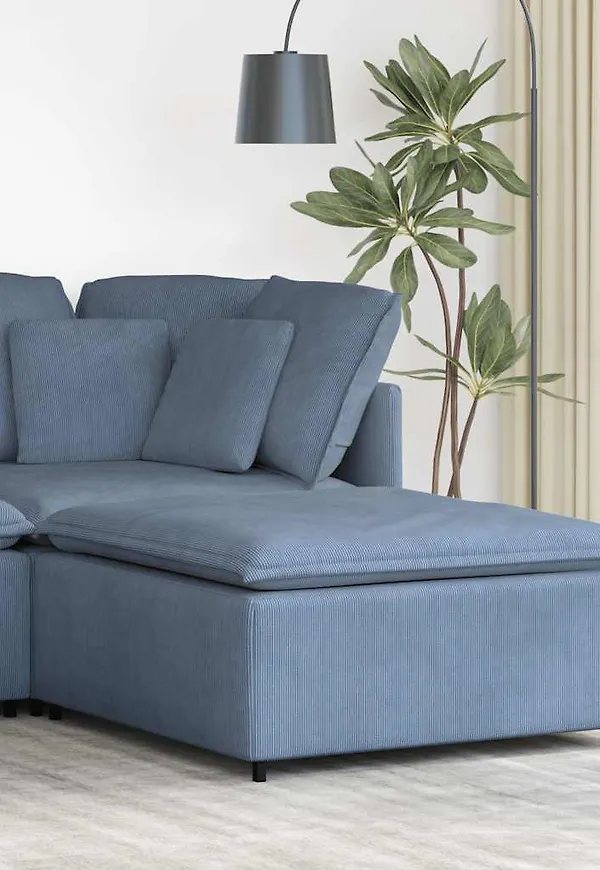 Blå vidaXL-fotpall i snygg modell.