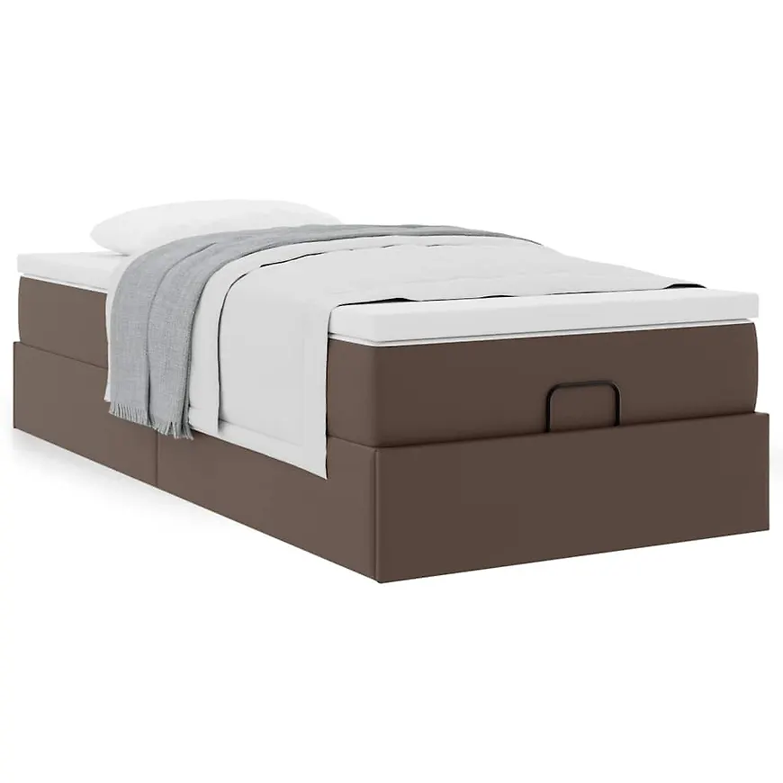 Otroligt snygg vidaxl säng i brun färg gjord i läder.