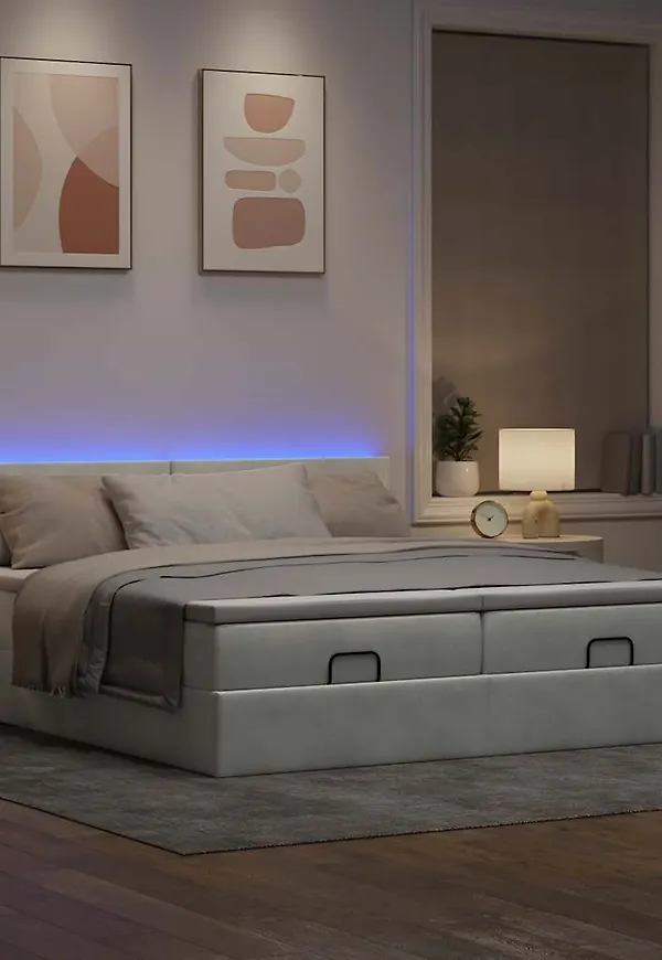 Moderiktig dubbelsäng i grått från vidaXL.