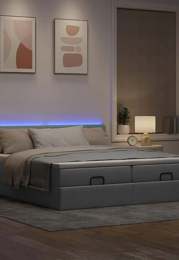 Otroligt fin säng i grått från vidaXL.