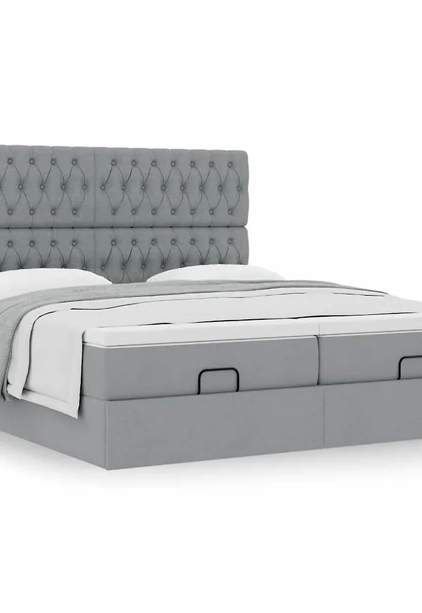 Skön dubbelsäng i grått från vidaXL.