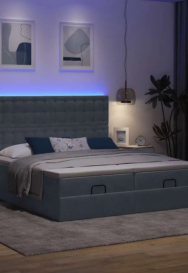 Grå vidaXL-dubbelsäng i elegant modell.