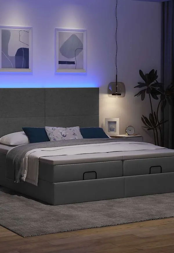 Komfortabel säng i grått från vidaXL.