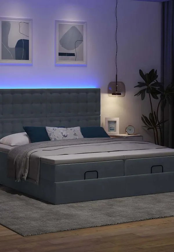 Grå dubbelsäng som passar perfekt till hösten 2025!