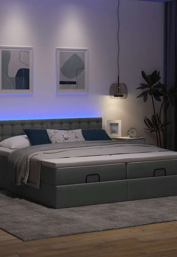 Vacker säng i grått från vidaXL.