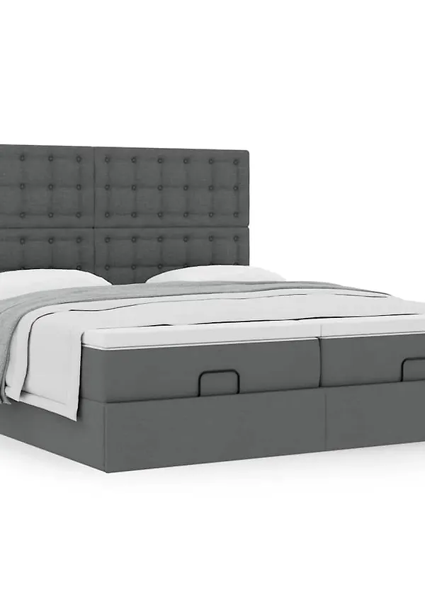 Grå dubbelsäng som passar perfekt till hösten 2025!