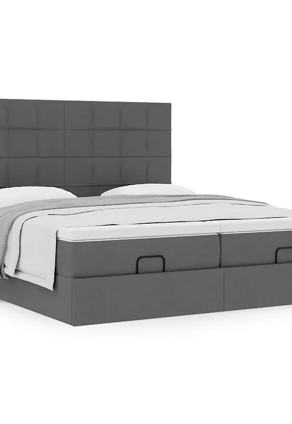 Grå dubbelsäng som passar perfekt till hösten 2025!