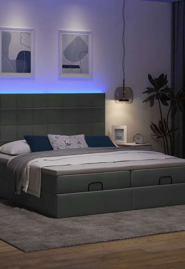 Komfortabel grå dubbelsäng 2025 från vidaXL.