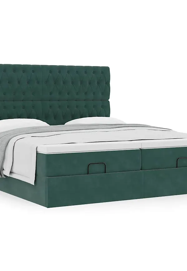 Grön vidaXL-säng i moderiktig modell.