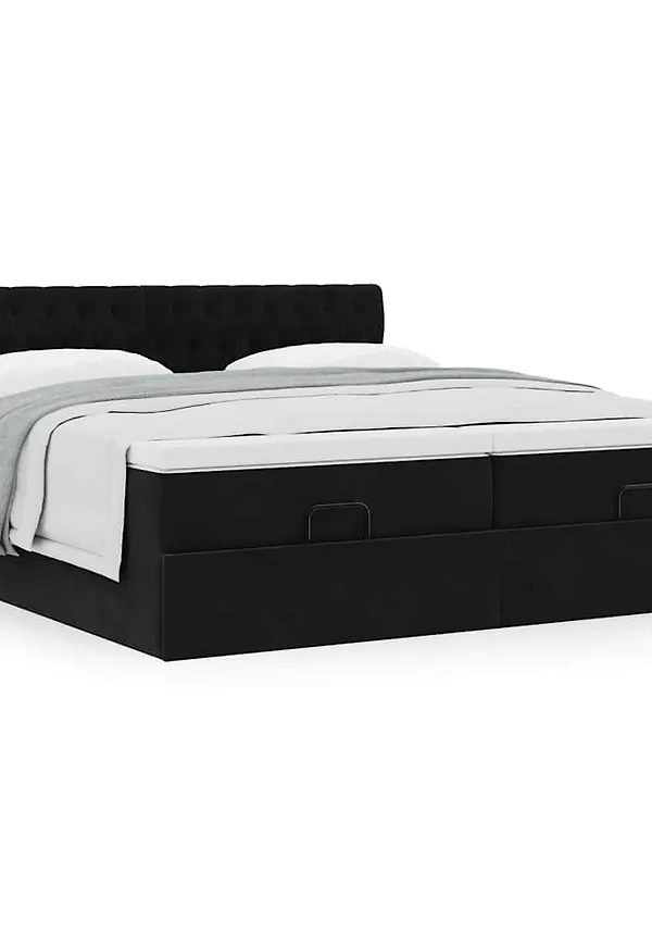 Svart vidaXL-dubbelsäng i otroligt fin modell.