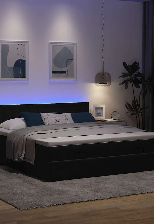 Otroligt fin svart dubbelsäng 2025 från vidaXL.