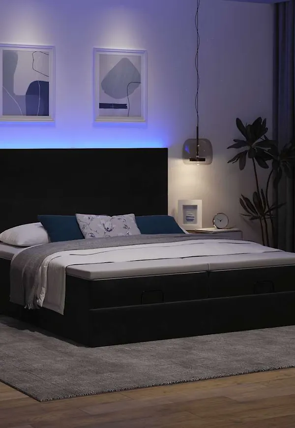 Klassisk svart dubbelsäng 2025 från vidaXL.