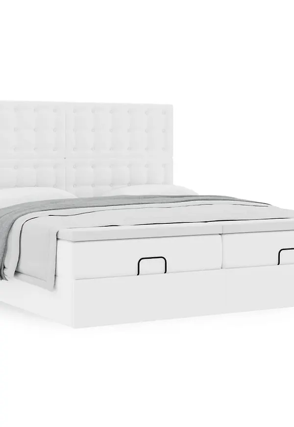 Elegant dubbelsäng i läder från vidaXL.