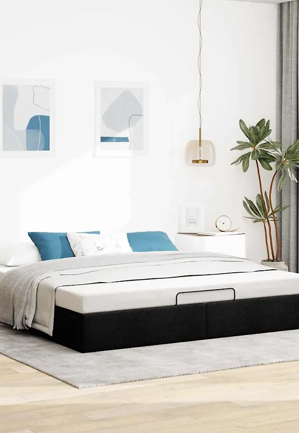 Svart vidaXL-sängram i ikonisk modell.