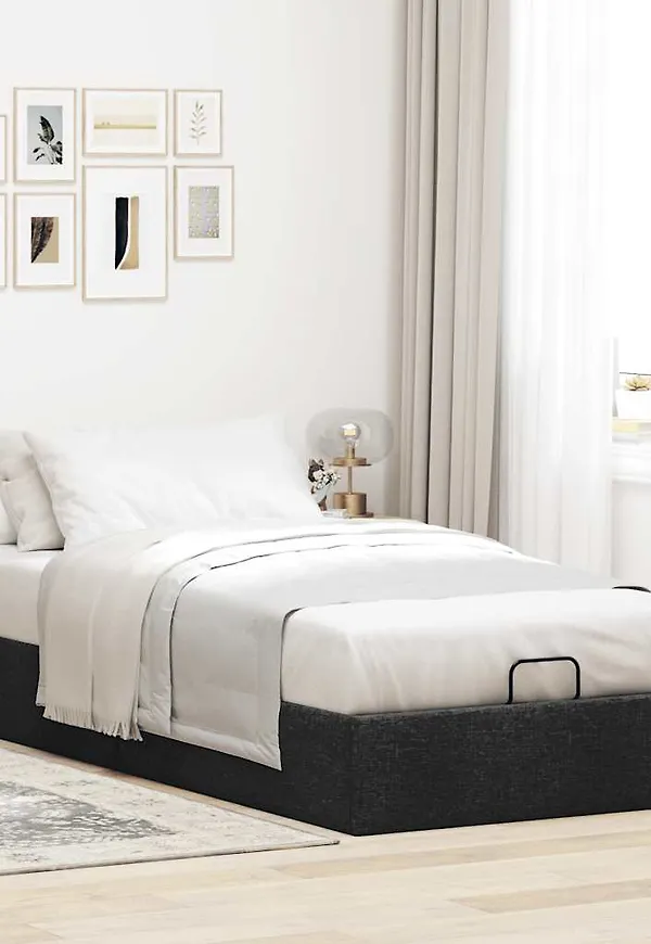 Svart vidaXL-sängram i fantastiskt snygg modell.