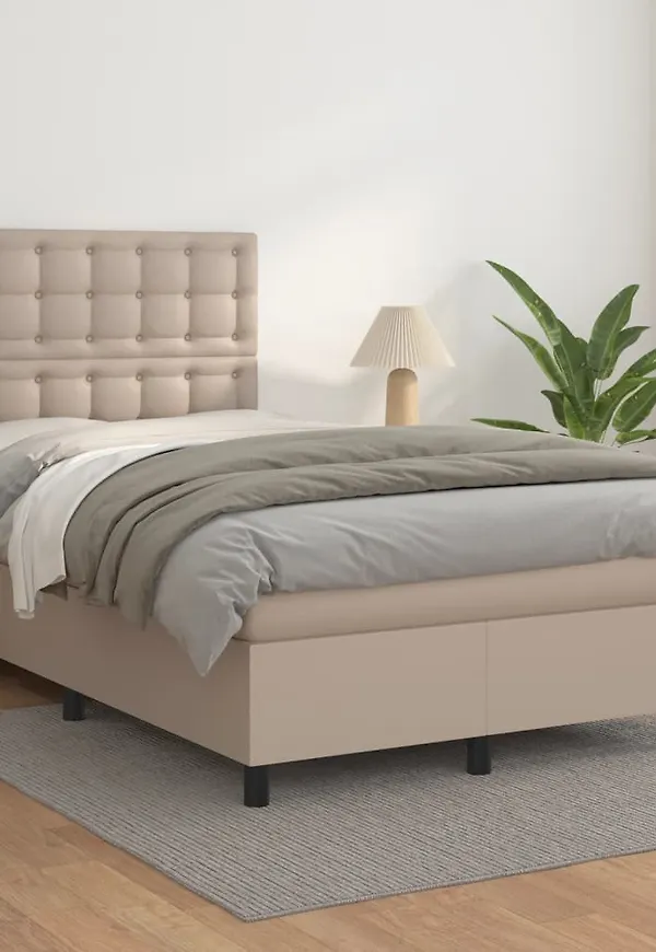 Komfortabel brun säng i bomull från vidaXL.