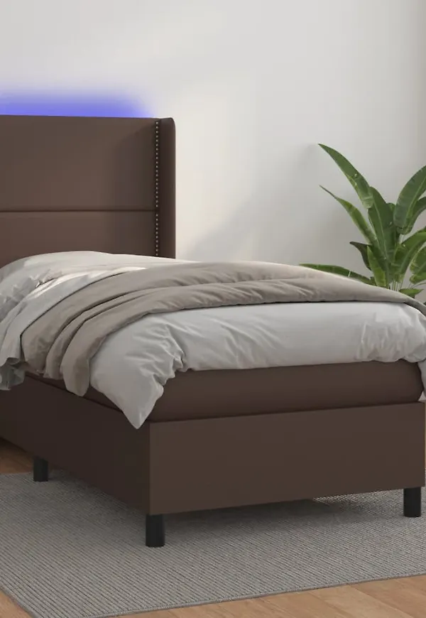 Supersnygg vidaxl säng i brun färg gjord i bomull.