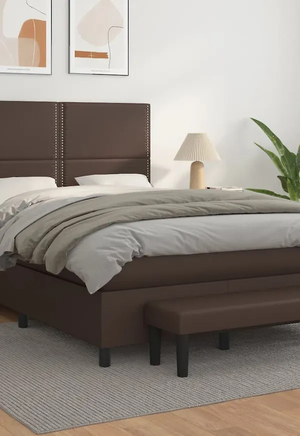 Elegant vidaxl säng i brun färg gjord i bomull.