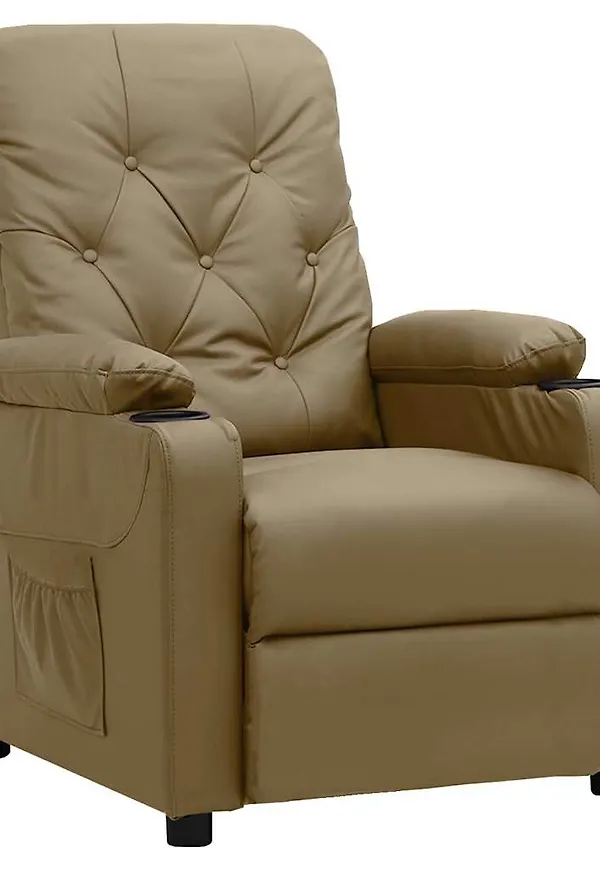 Jättefin vidaxl reclinerfåtölj i brun färg gjord i bomull.