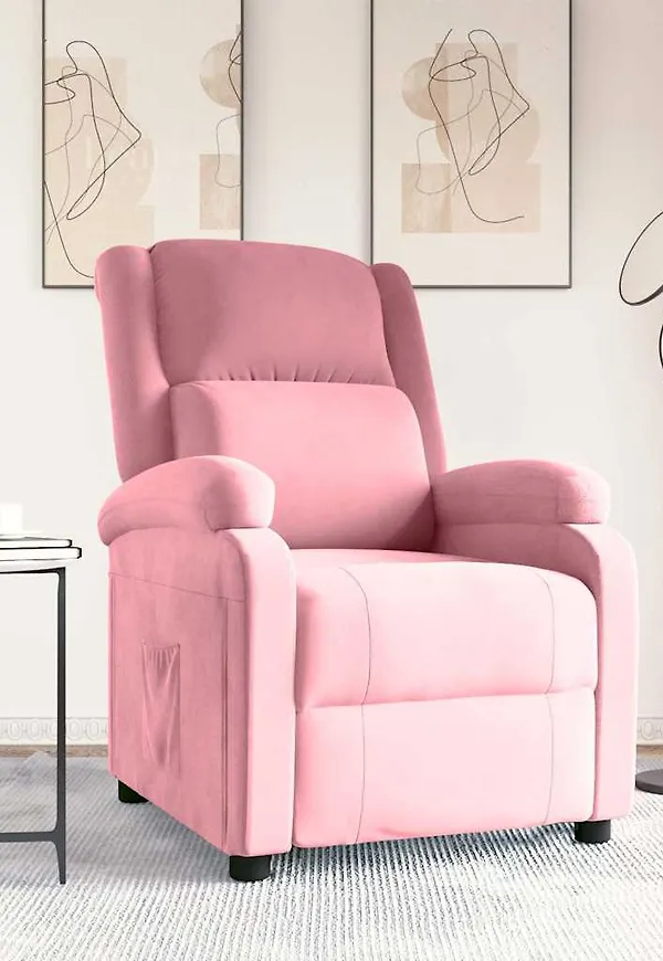 Rosa vidaXL-fåtölj i snygg modell.