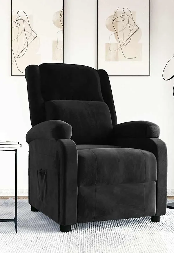 Svart vidaXL-reclinerfåtölj i stilriktig modell.