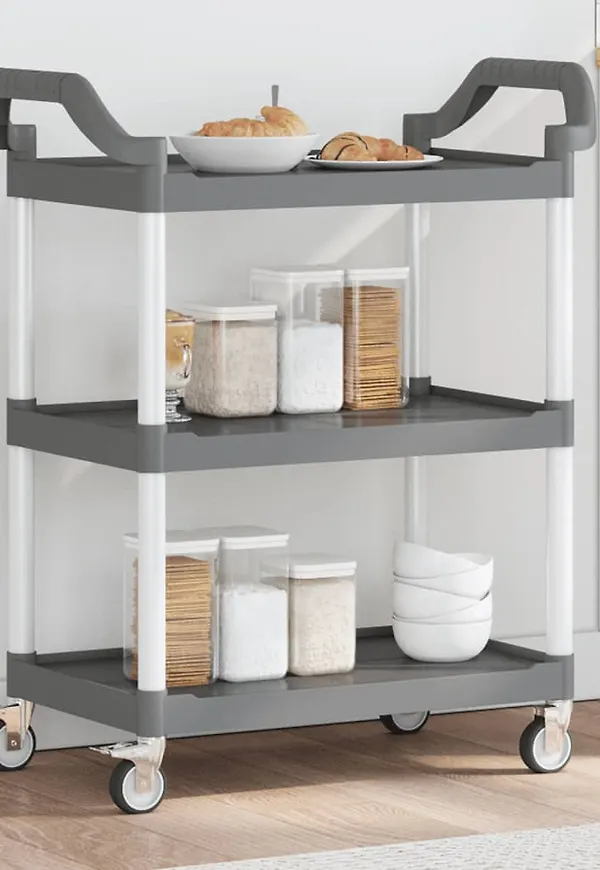 Grå vidaXL-rullvagn i supersnygg modell.