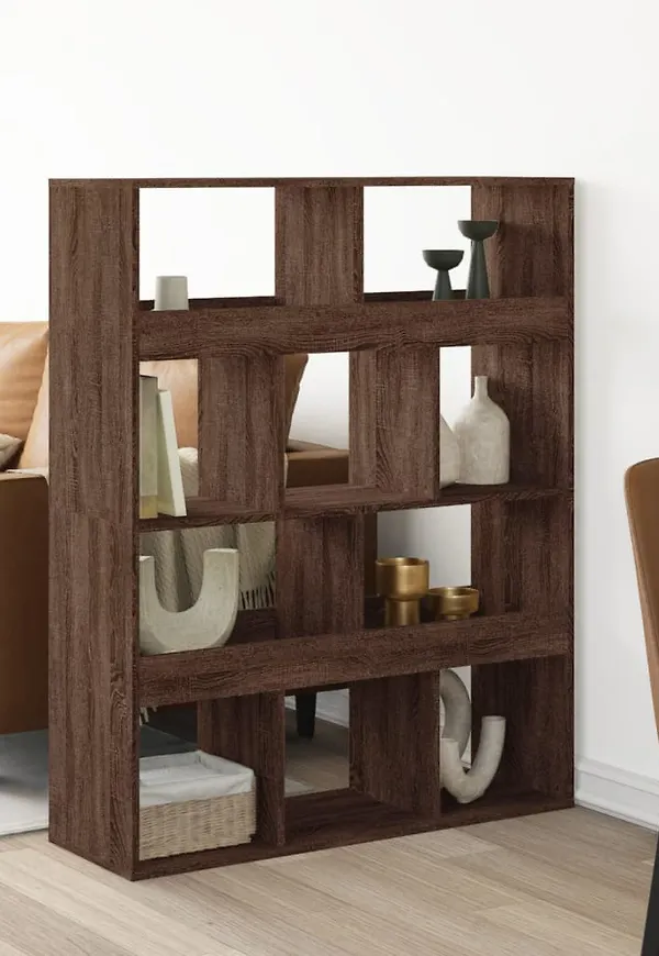 Moderiktig brun hylla i ek från vidaXL.