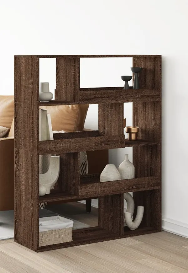 Brun vidaXL-ekhylla i stilriktig modell.