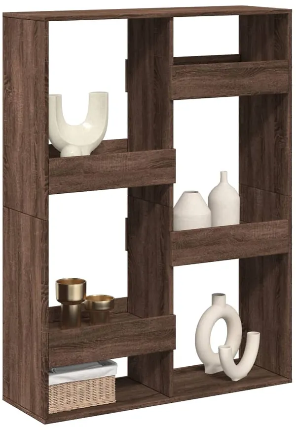 Ikonisk vidaxl hylla i brun färg gjord i ek.