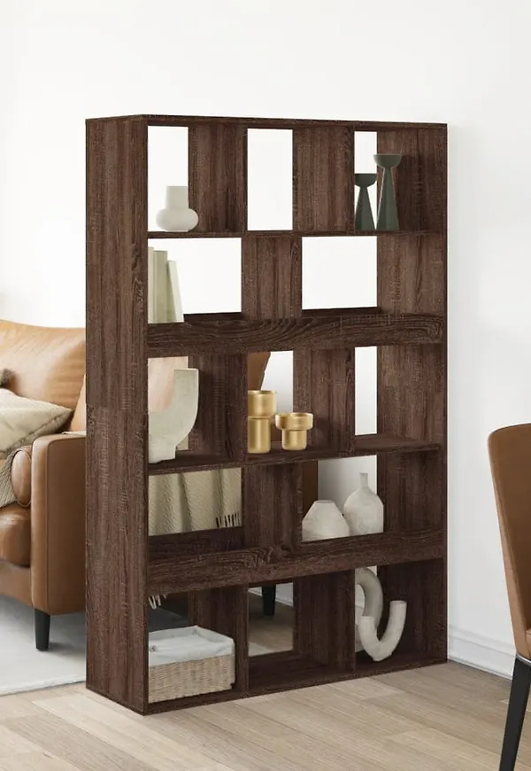 Exklusiv bokhylla i ek i brunt från vidaXL.