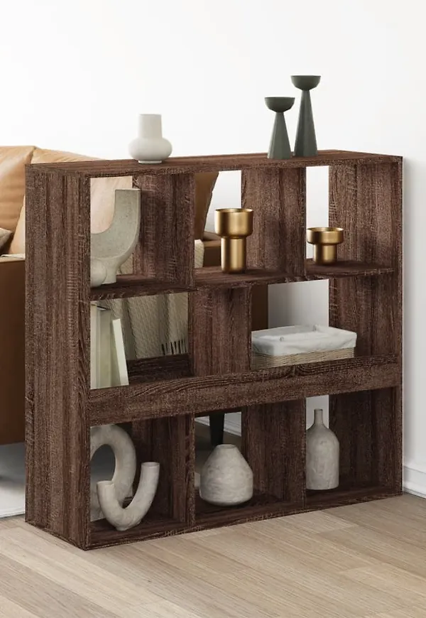 Komfortabel vidaxl hylla i brun färg gjord i ek.