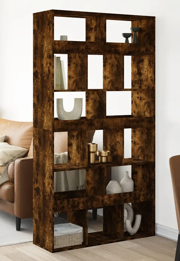 Moderiktig vidaxl hylla i brun färg gjord i ek.