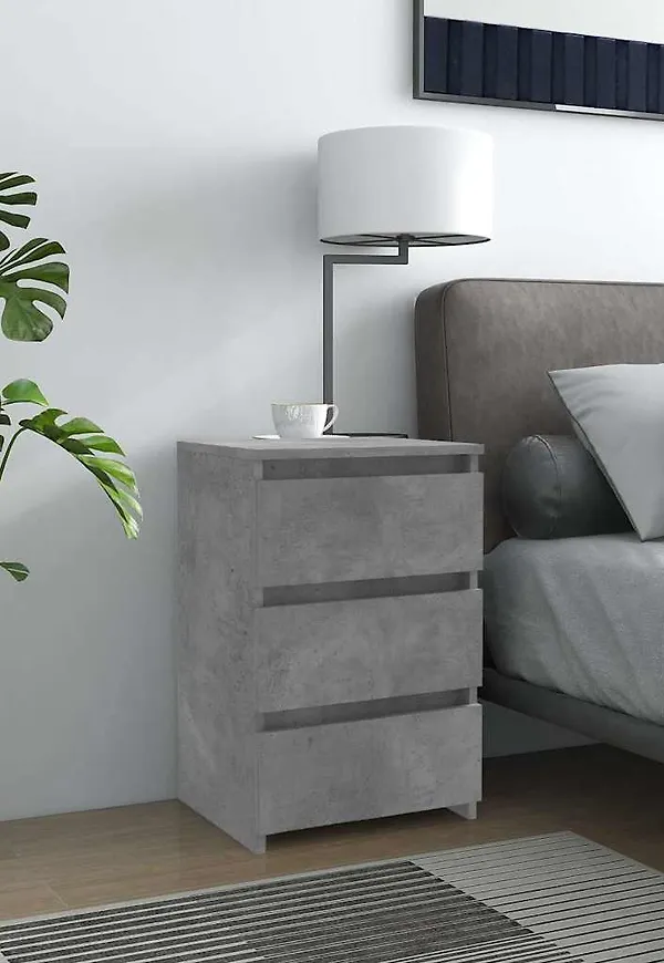 Grå vidaXL-sängbord i komfortabel modell.