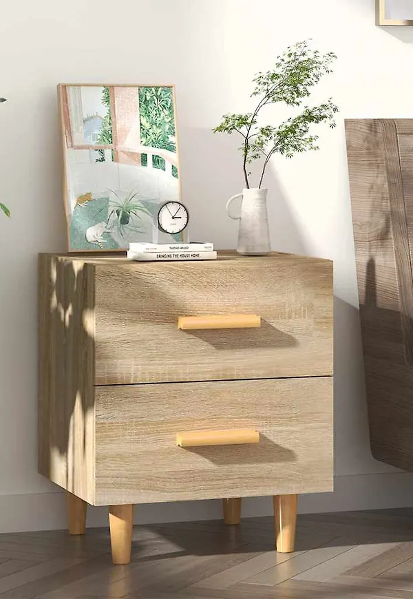 Brun vidaXL-nattduksbord i elegant modell.