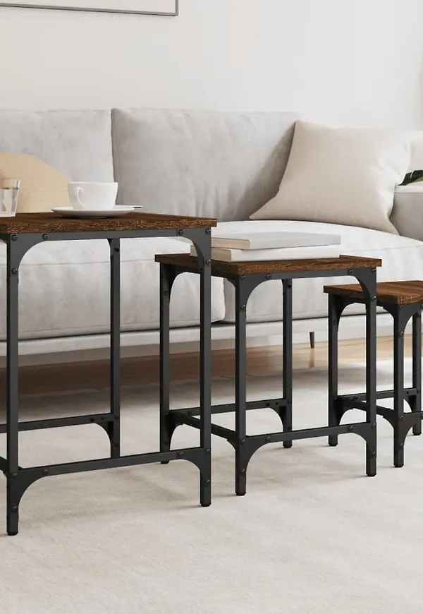 Cool vidaxl bord i brun färg gjord i ek.