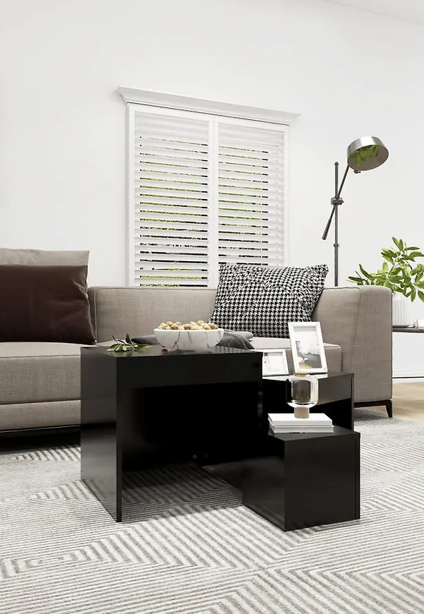 Svart vidaXL-avlastningsbord i riktigt trendig modell.