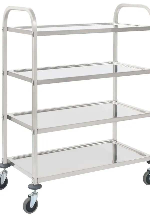 Silver vidaXL-serveringsvagn i otroligt fin modell.