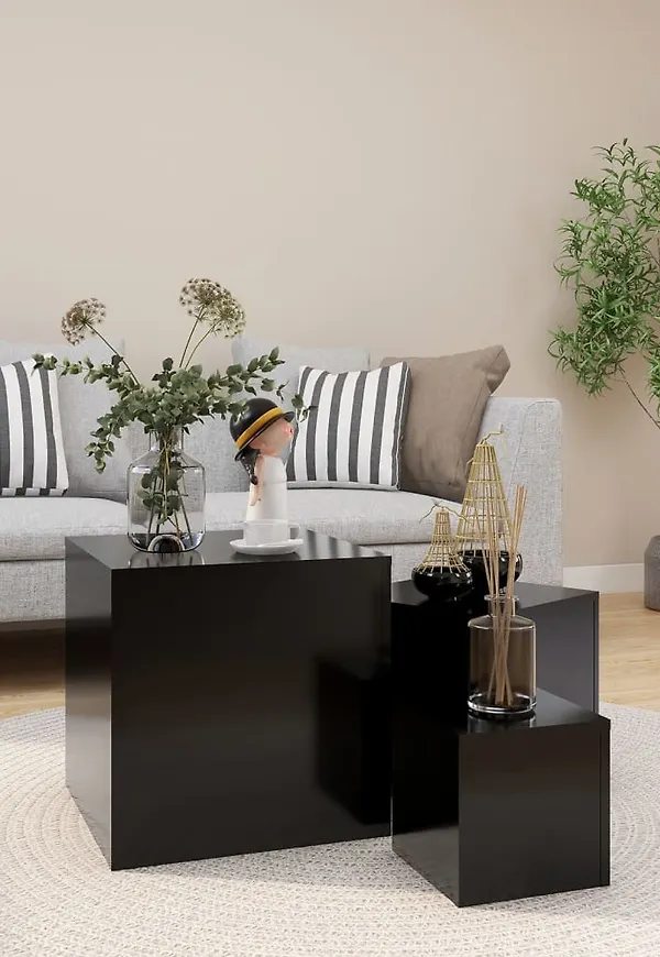 Jättefin svart avlastningsbord 2025 från vidaXL.