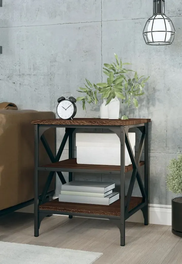 Supersnygg vidaxl sidobord i brun färg gjord i ek.