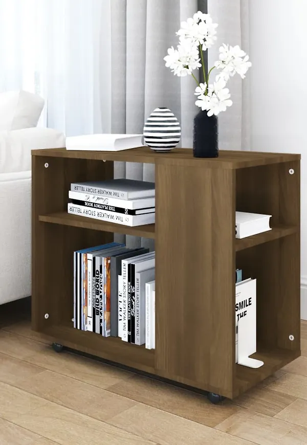 Riktigt trendig avlastningsbord i ek i brunt från vidaXL.