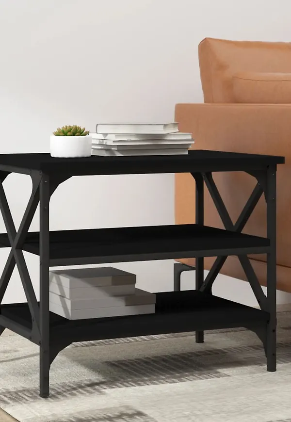 Cool vidaxl sidobord i svart färg gjord i järn.