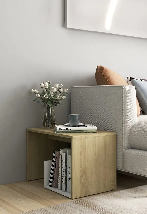 Otroligt snygg vidaxl avlastningsbord i vit färg gjord i ek.