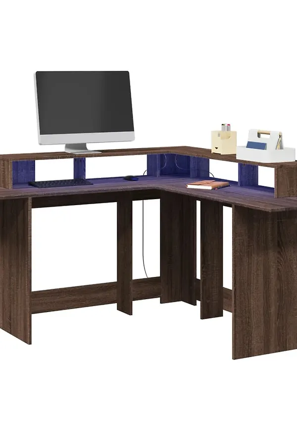 Trendig vidaxl bord i brun färg gjord i ek.